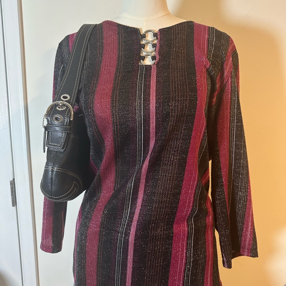 Y2K Striped Pink and Black Blouse